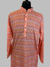 Peach Triangle Cotton Men's Kurta - MIRASILKS Peach Triangle Cotton Men's Kurta